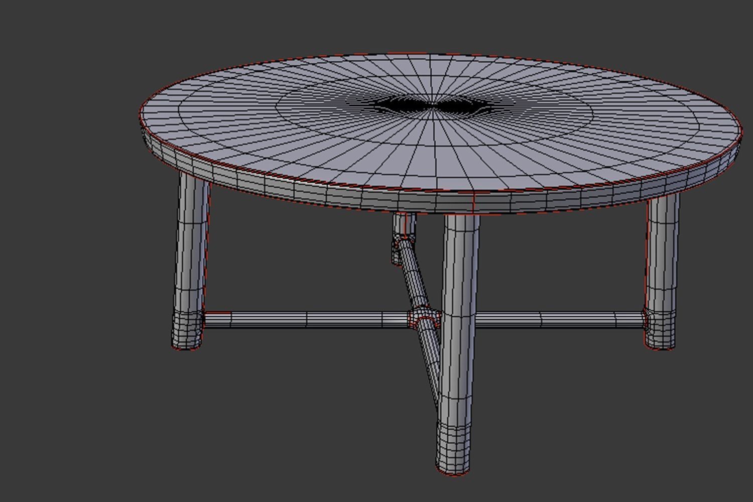 Wooden Coffee Table Low-poly 3D model_4