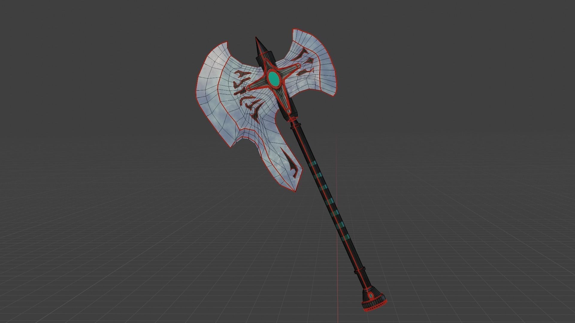 Diamond Axe PBR Low-Poly Game READY Low-poly 3D model_6