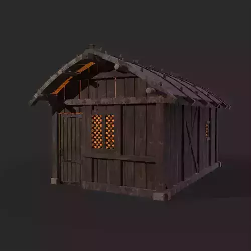 Medieval Cabin E Low-poly 3D model