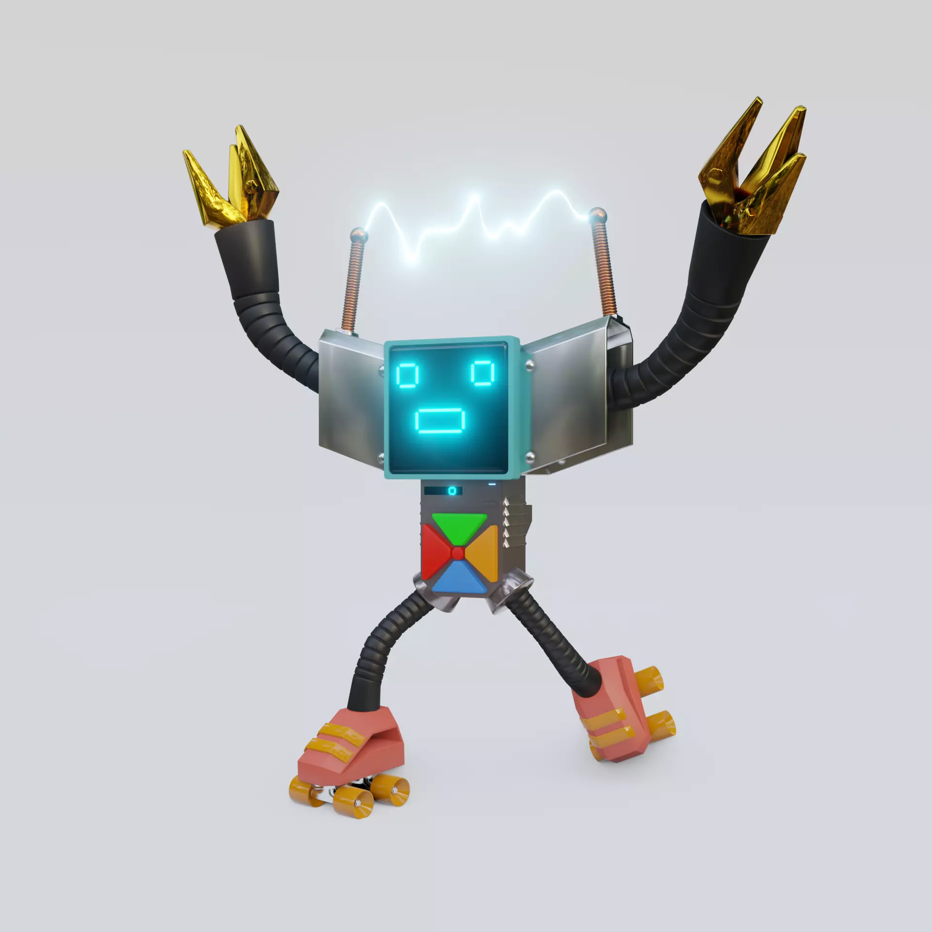 Cute child cartoon robot dream 3D model