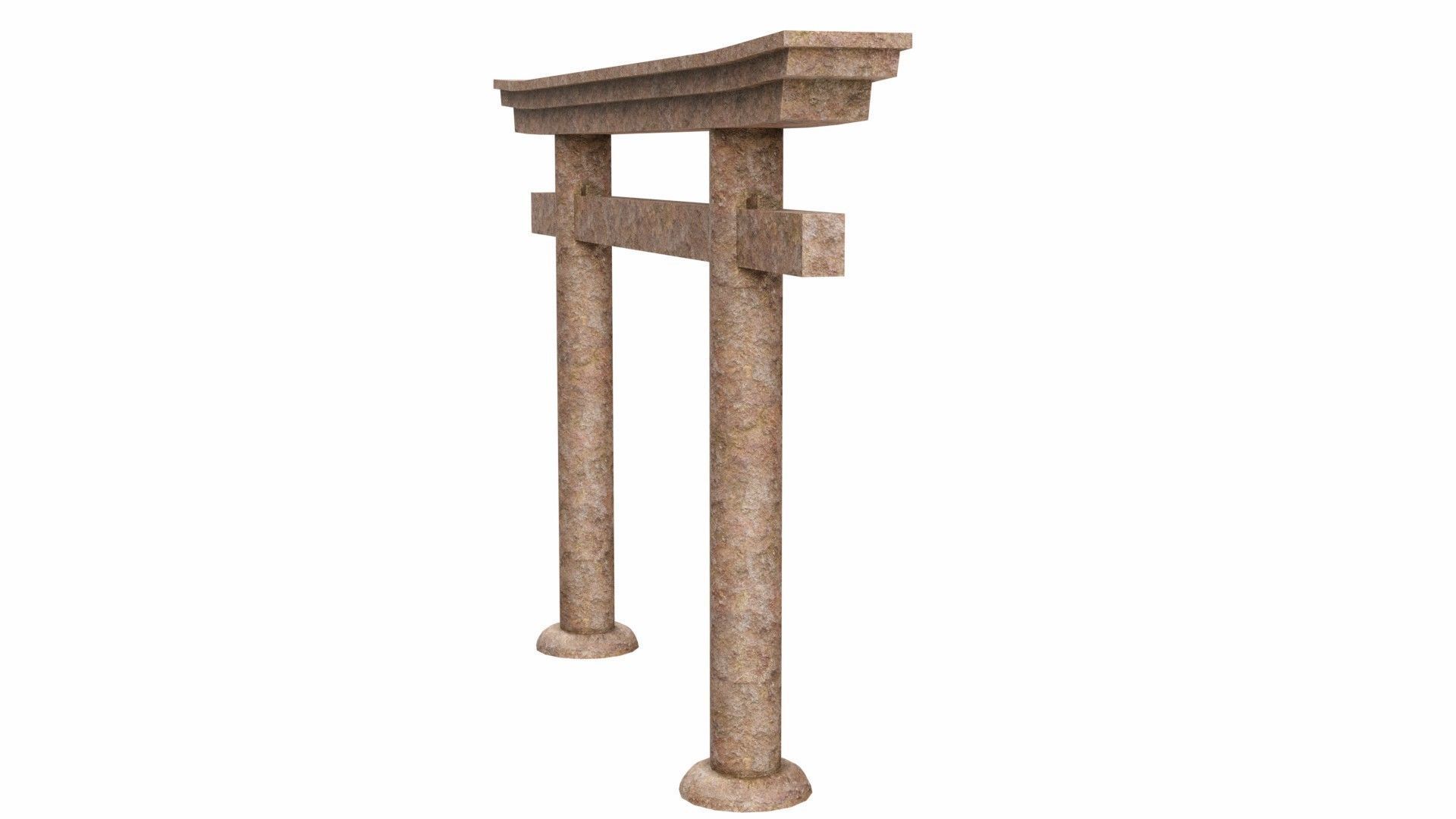 Torii stone gate usa type Low-poly 3D model_2