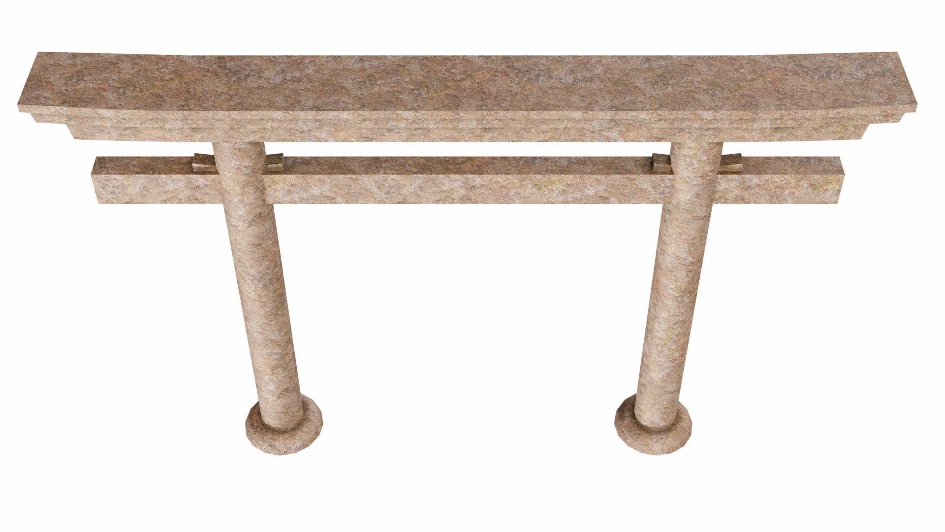 Torii stone gate usa type Low-poly 3D model_4