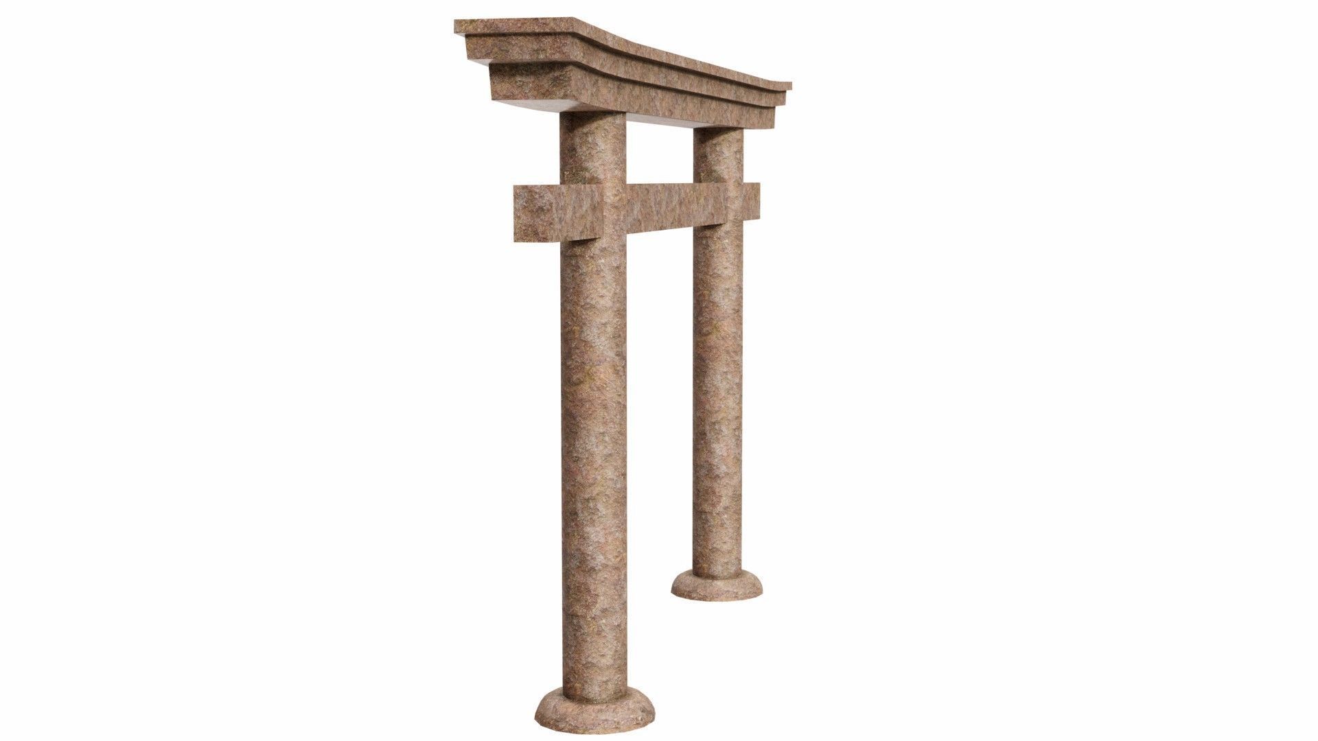 Torii stone gate usa type Low-poly 3D model_3