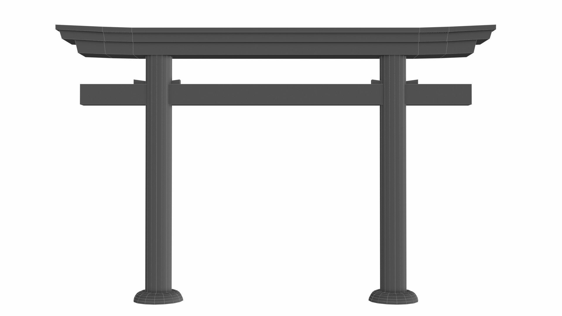 Torii stone gate usa type Low-poly 3D model_7