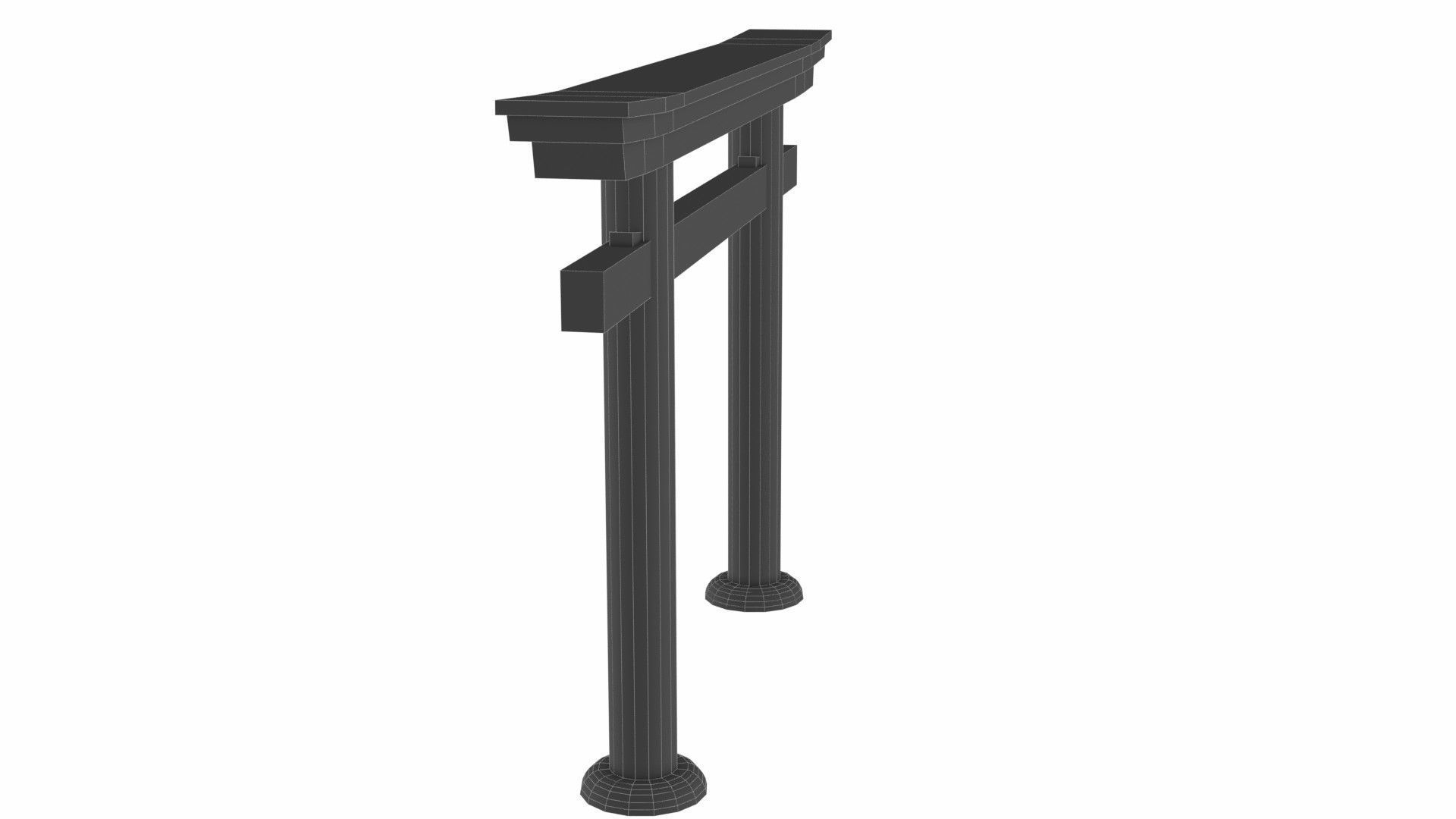 Torii stone gate usa type Low-poly 3D model_9