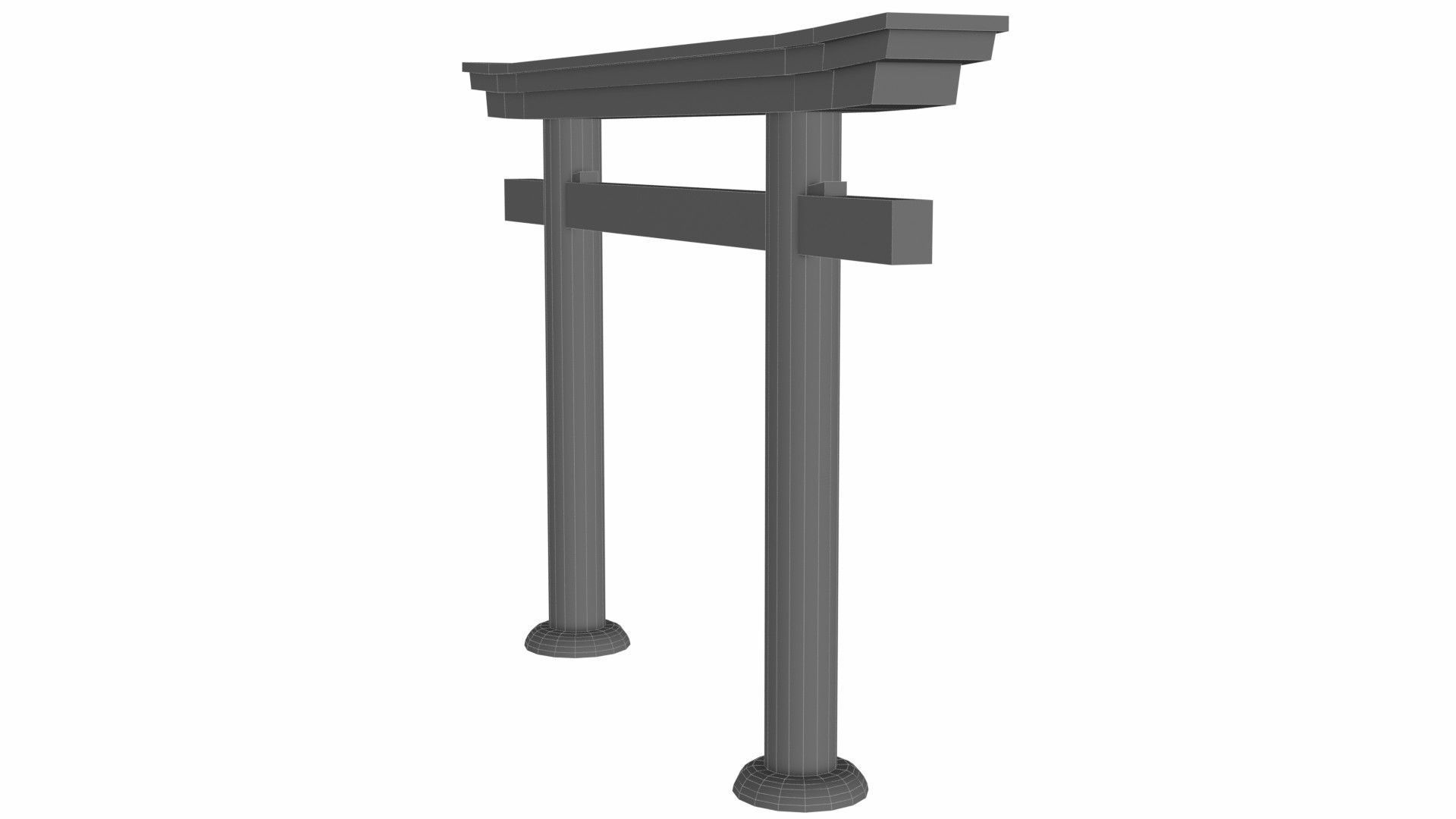 Torii stone gate usa type Low-poly 3D model_8