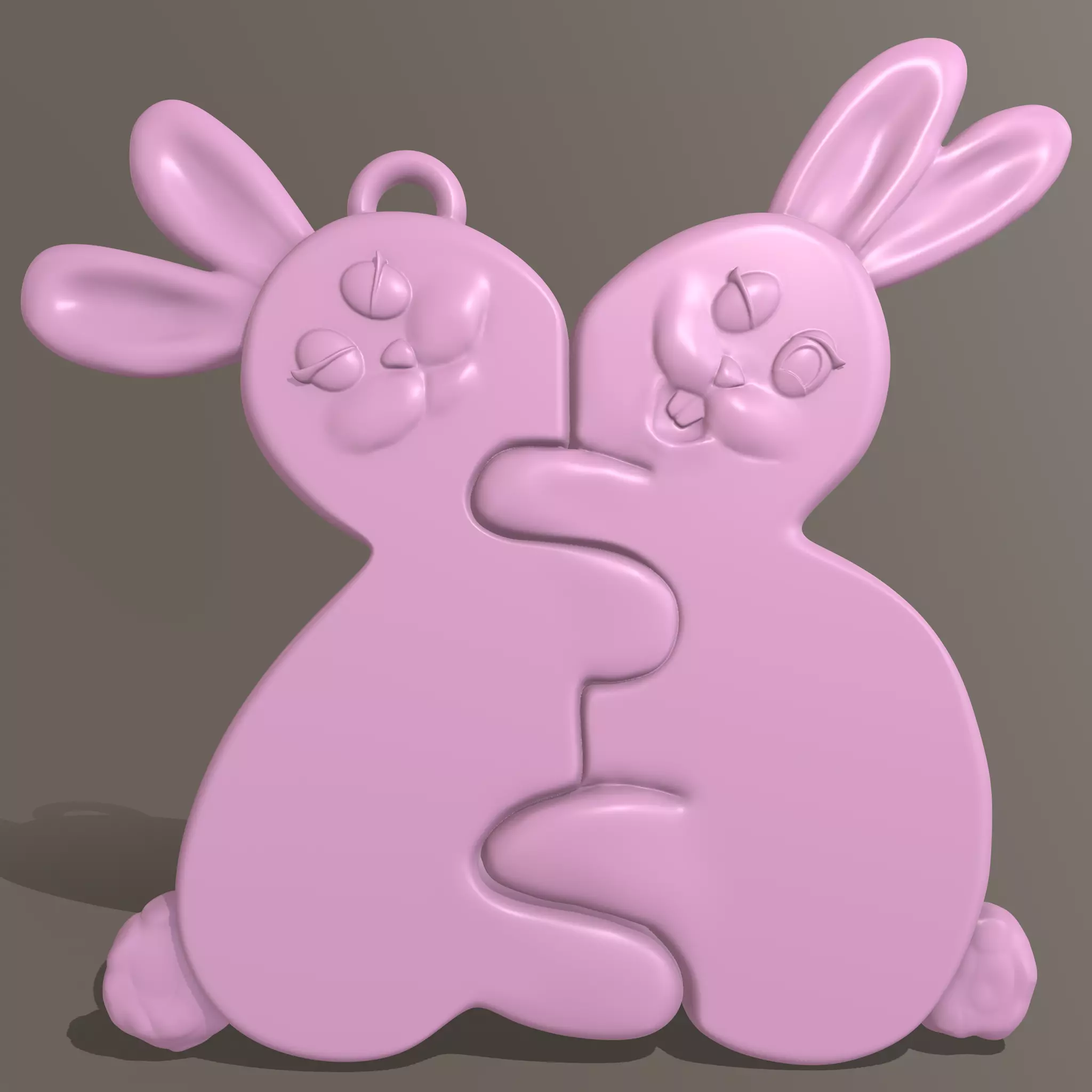 Bunnies keychain Free 3D print model