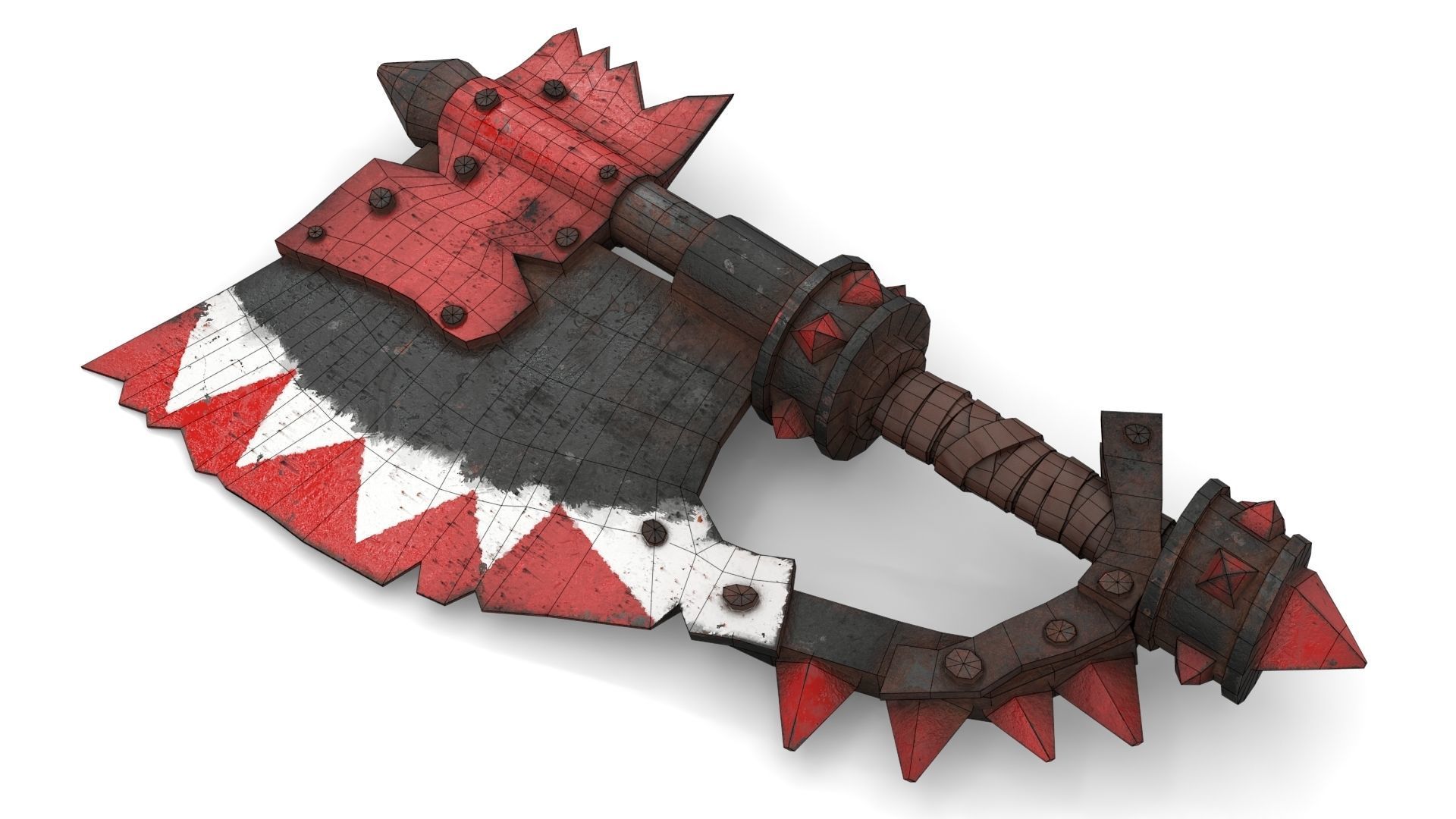 Orc Battle Axe 2 Low-poly 3D model_10