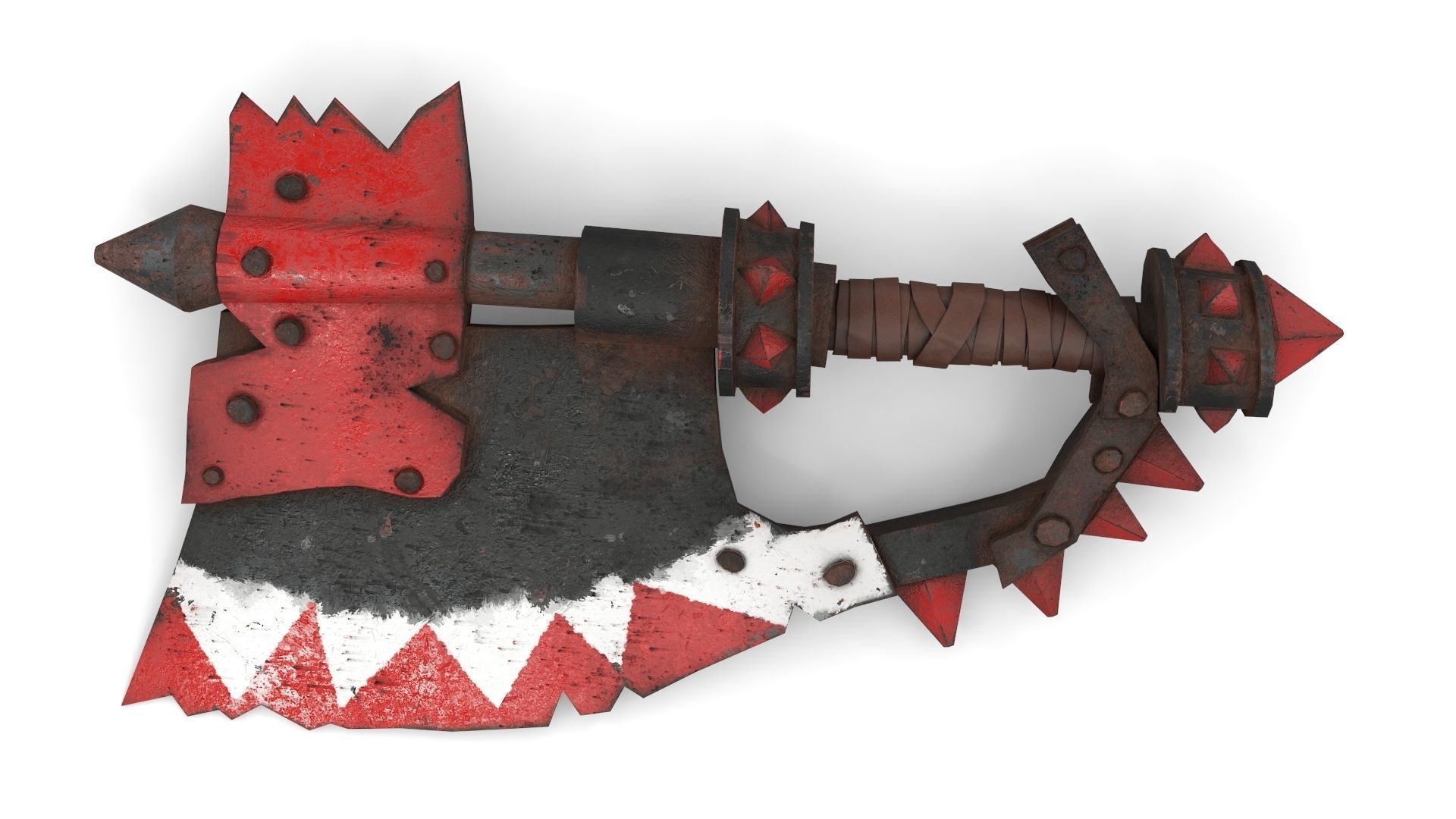 Orc Battle Axe 2 Low-poly 3D model_6