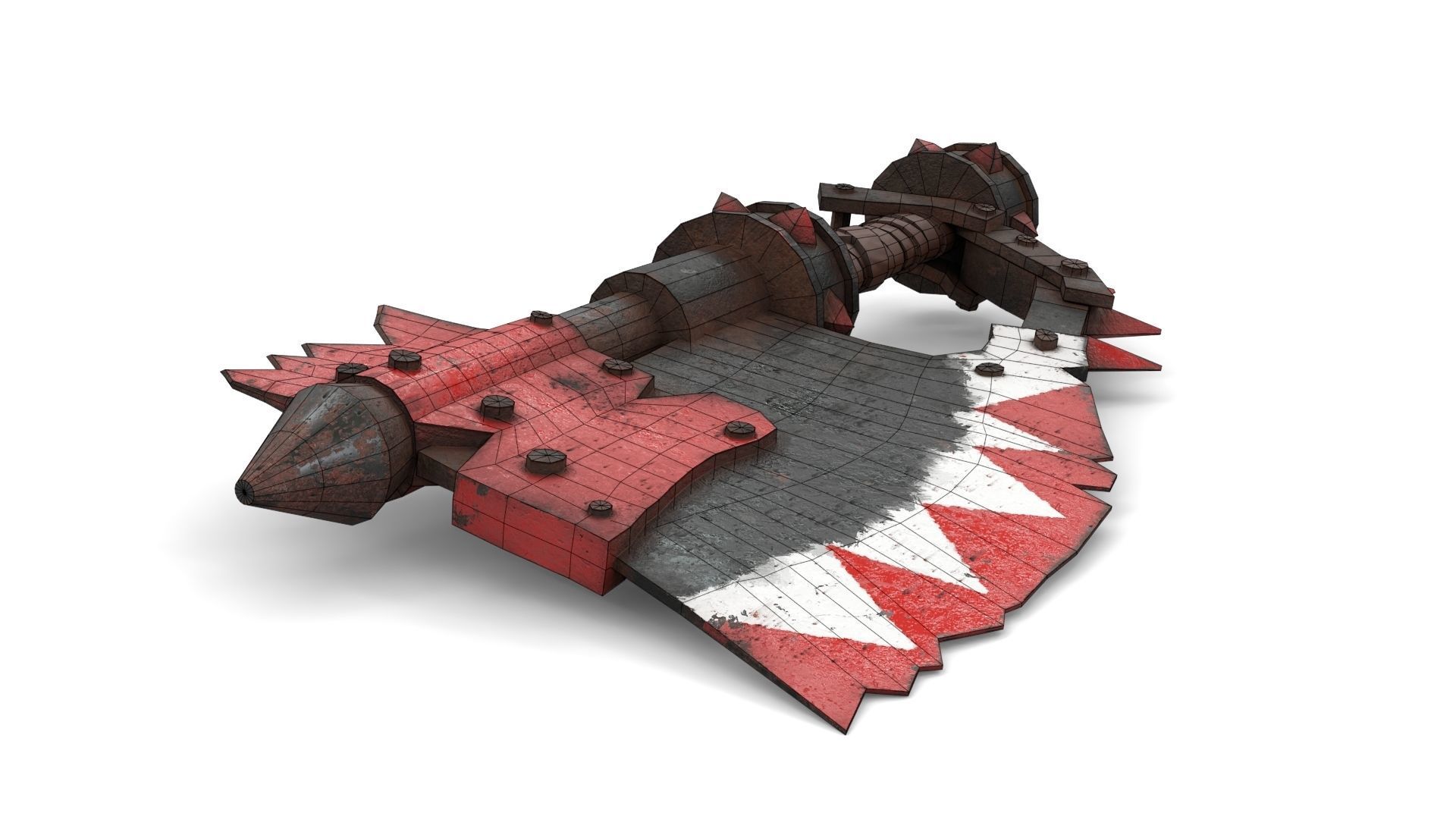 Orc Battle Axe 2 Low-poly 3D model_17