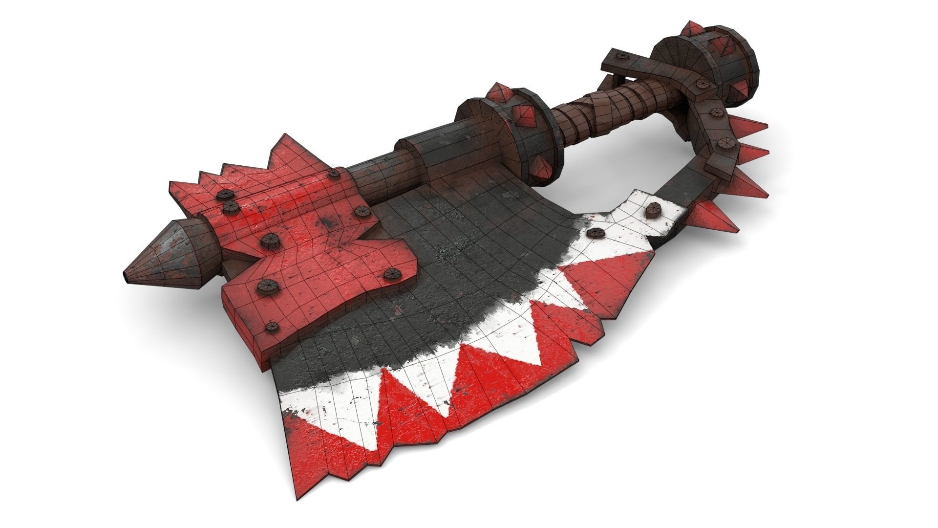Orc Battle Axe 2 Low-poly 3D model_13