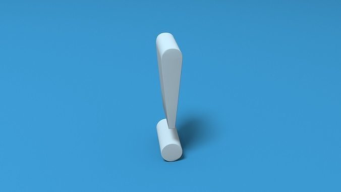 Exclamation letter l Low-poly 3D model