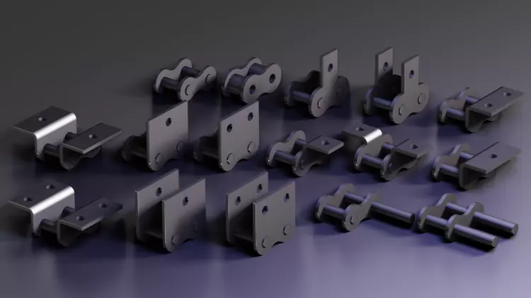 ANSI 40 Roller Chain Attachment Links 3D print model_0