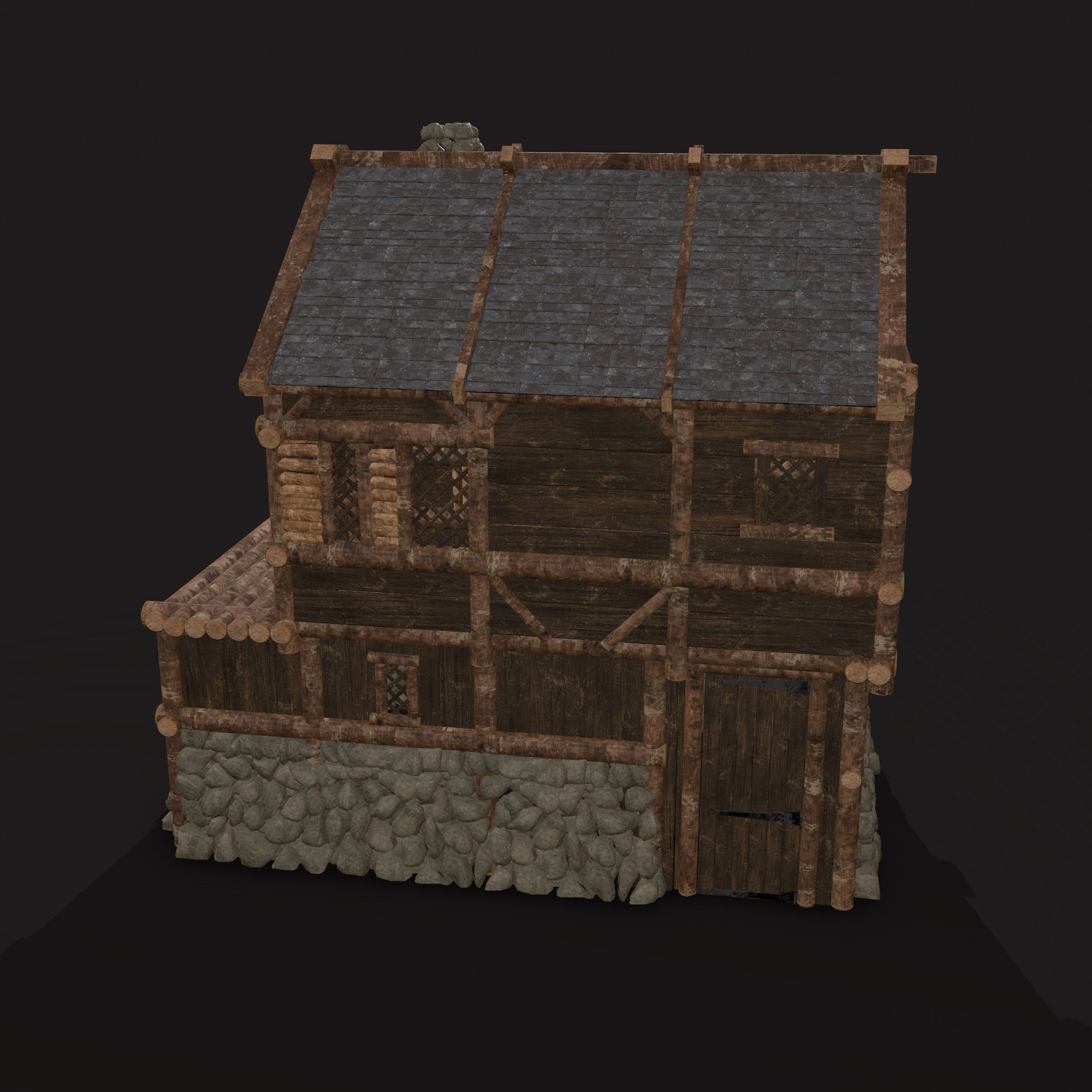 Medieval Cabin F Low-poly 3D model_2
