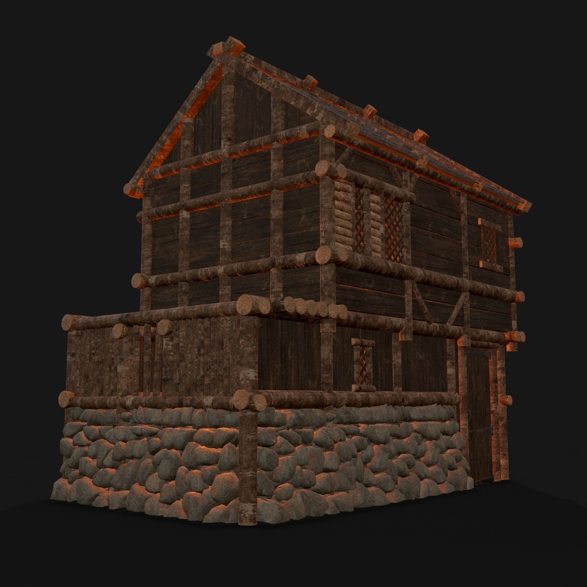 Medieval Cabin F Low-poly 3D model_29