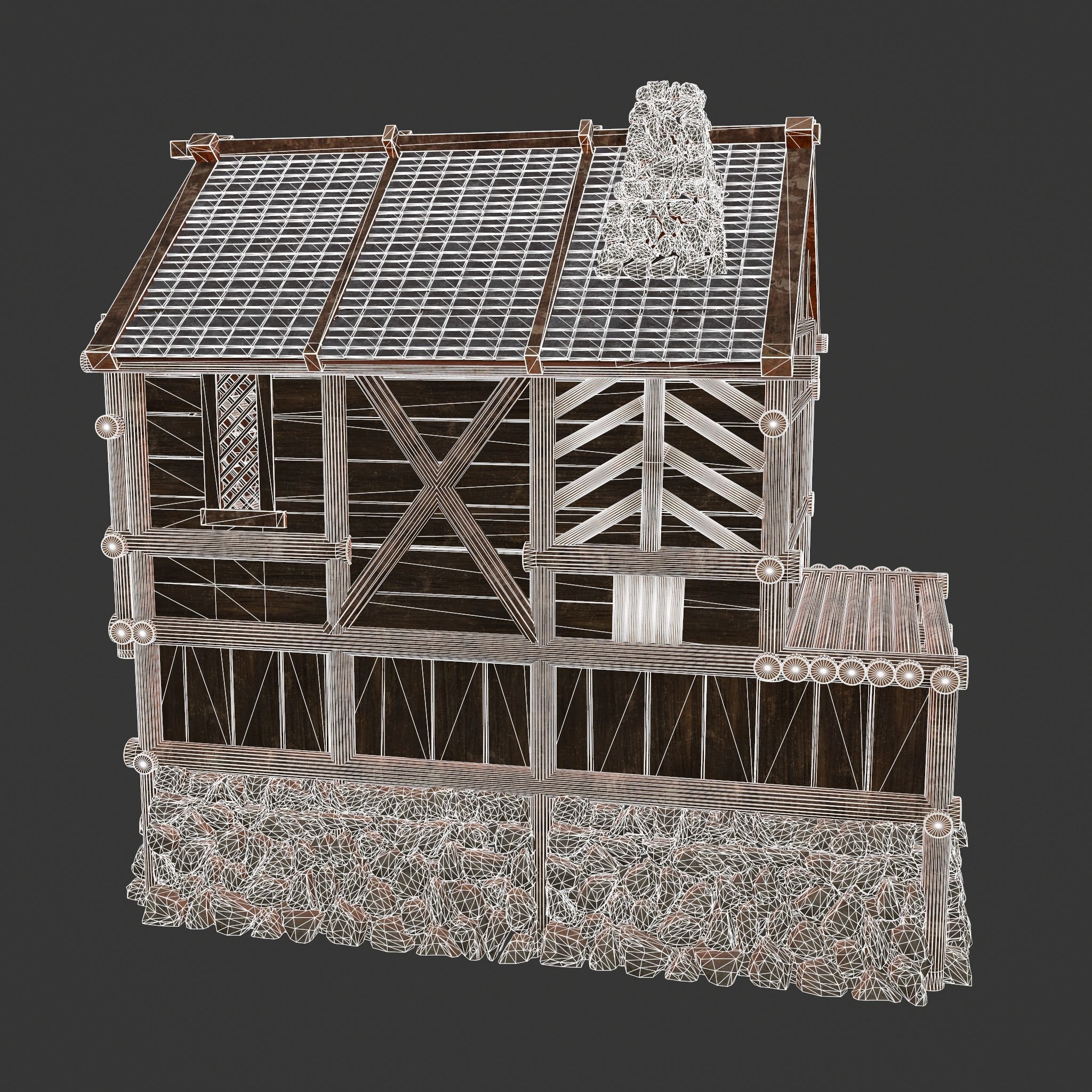 Medieval Cabin F Low-poly 3D model_33