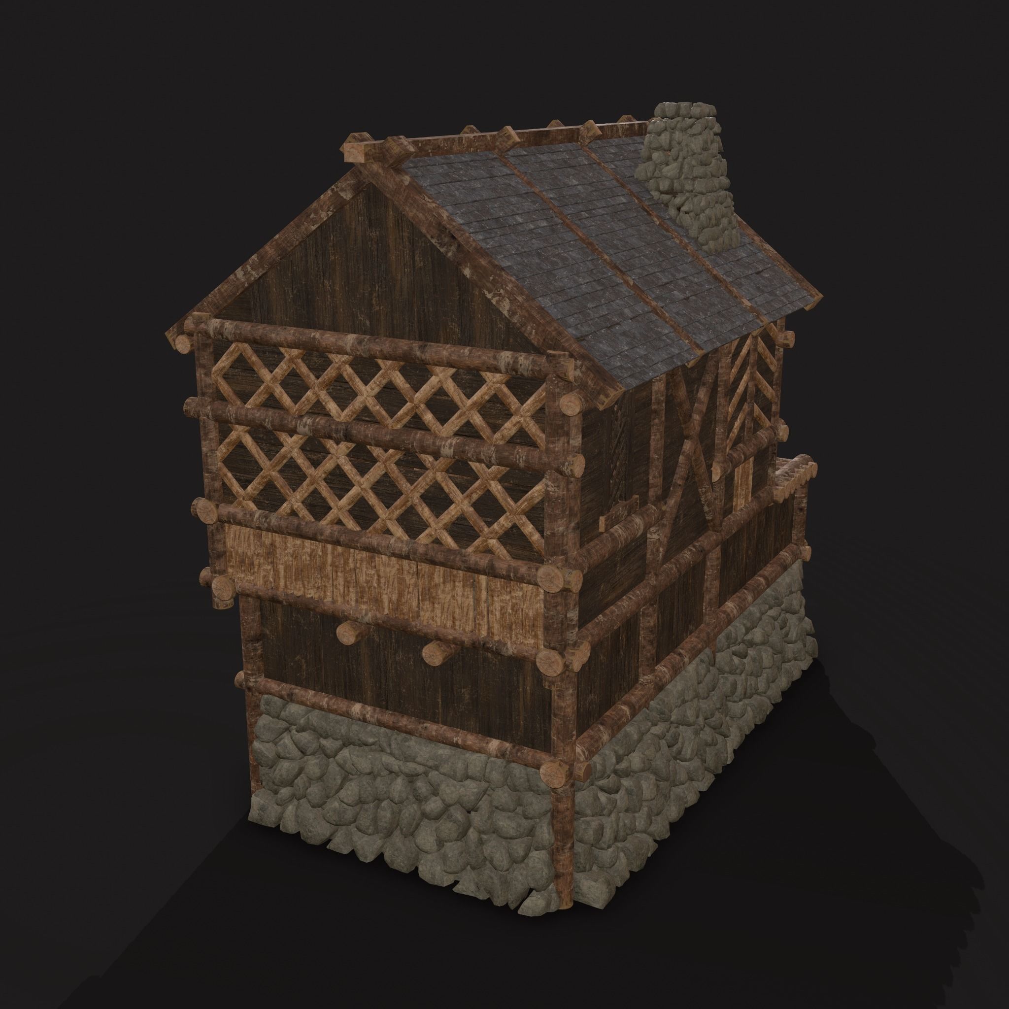 Medieval Cabin F Low-poly 3D model_10