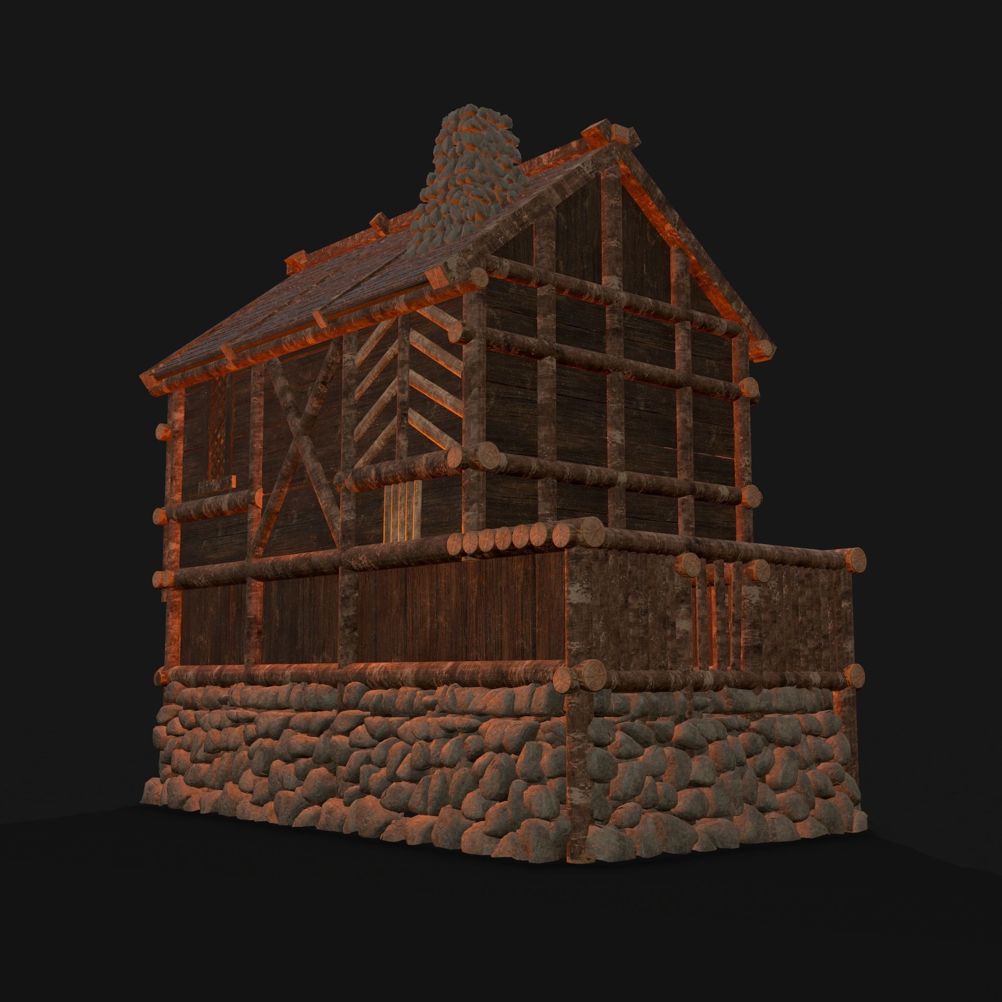 Medieval Cabin F Low-poly 3D model_28