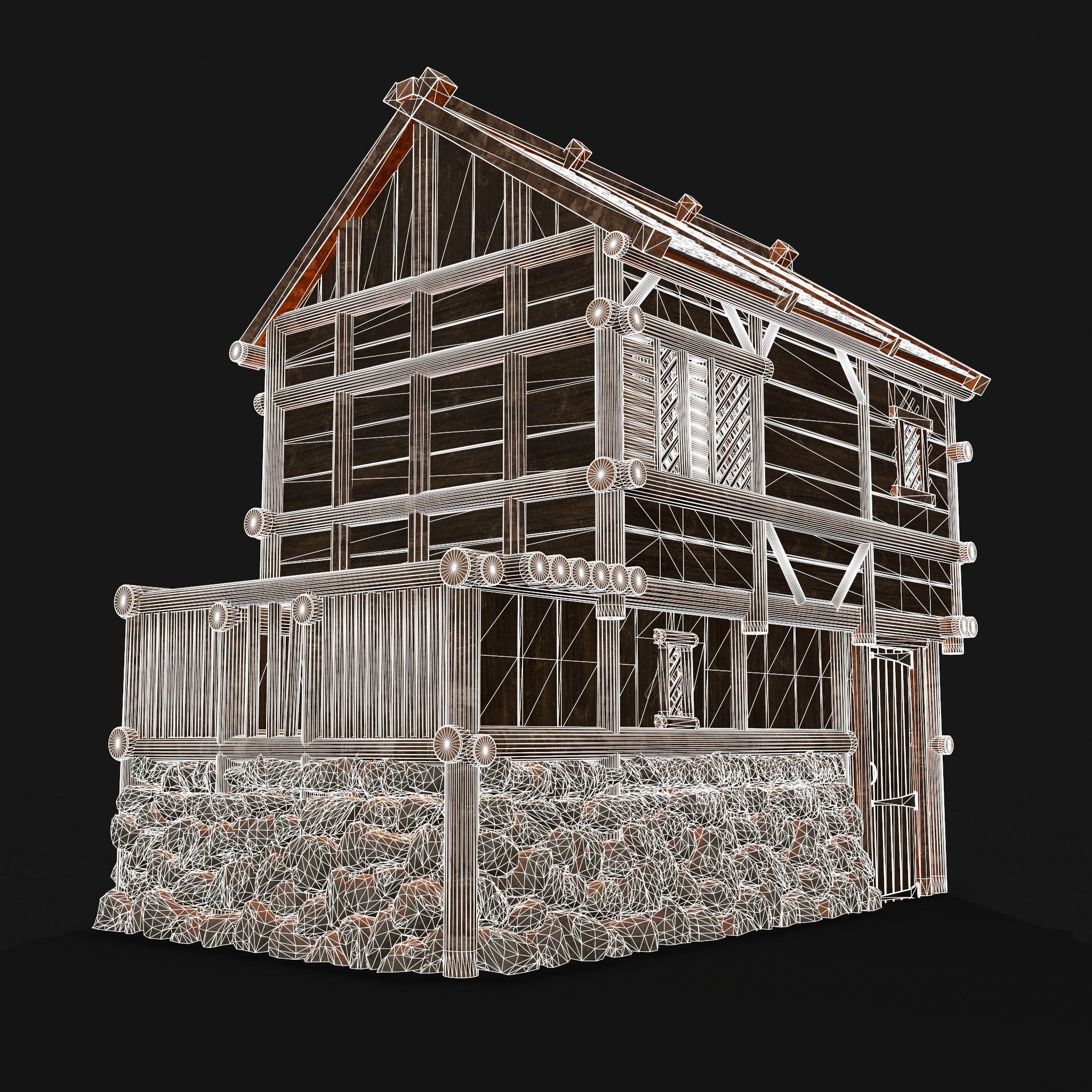 Medieval Cabin F Low-poly 3D model_57