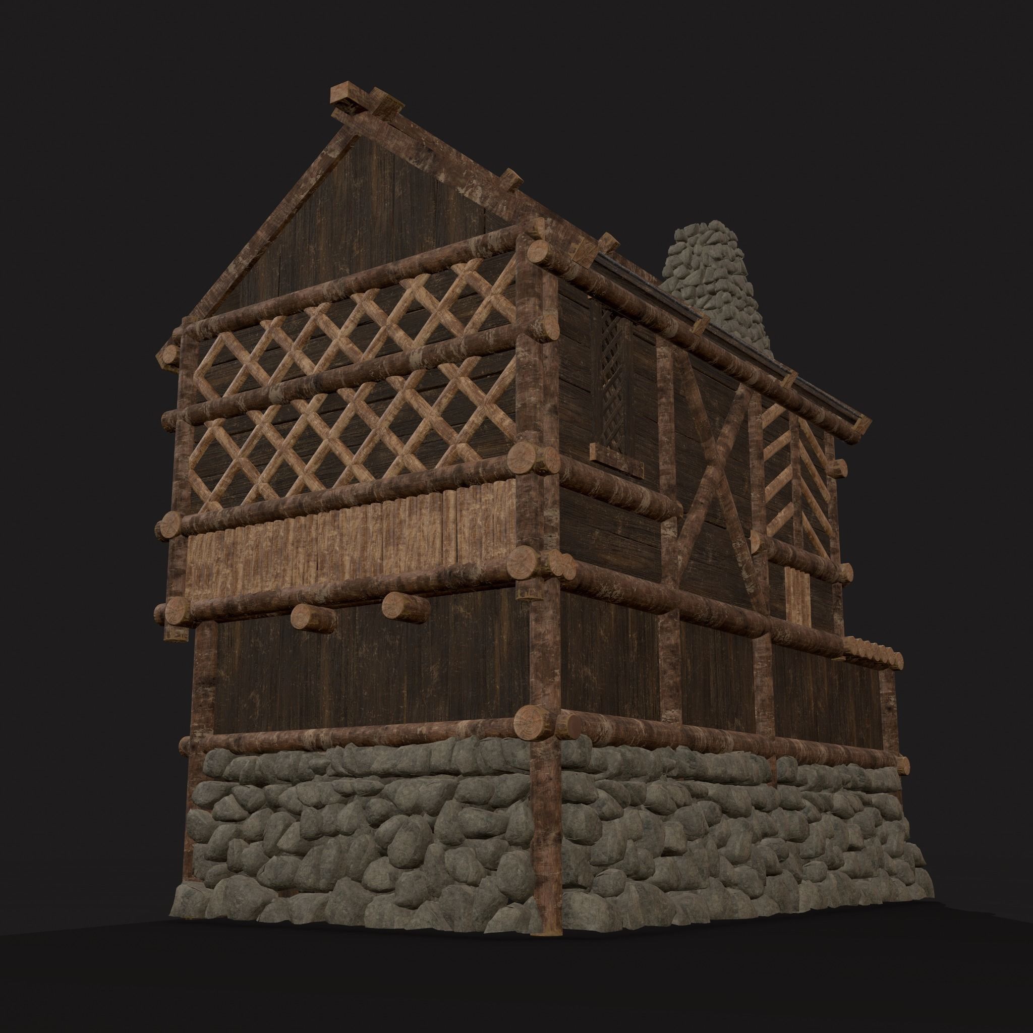 Medieval Cabin F Low-poly 3D model_25