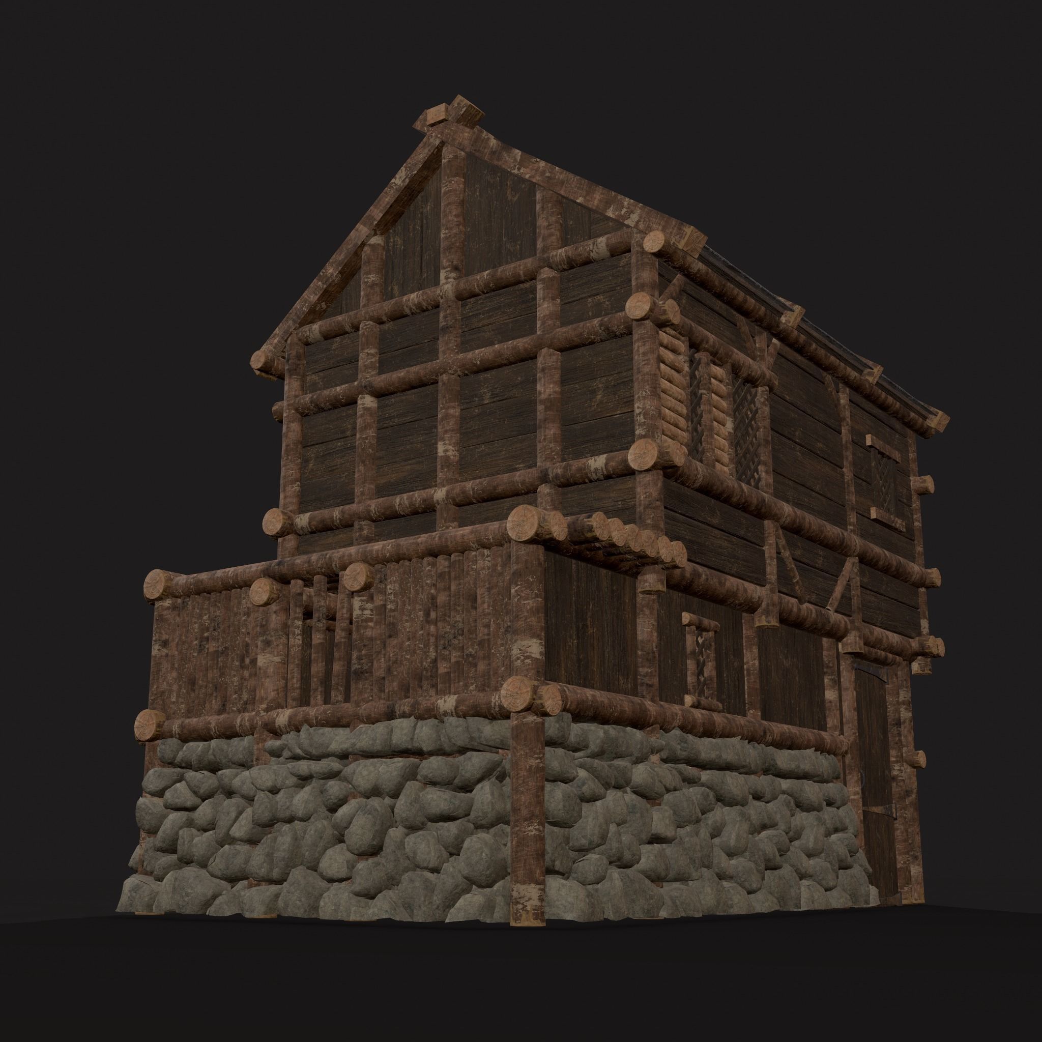 Medieval Cabin F Low-poly 3D model_11