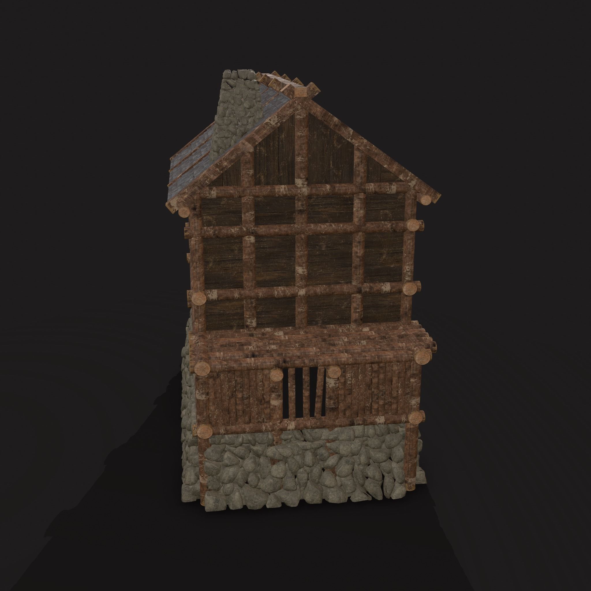 Medieval Cabin F Low-poly 3D model_6