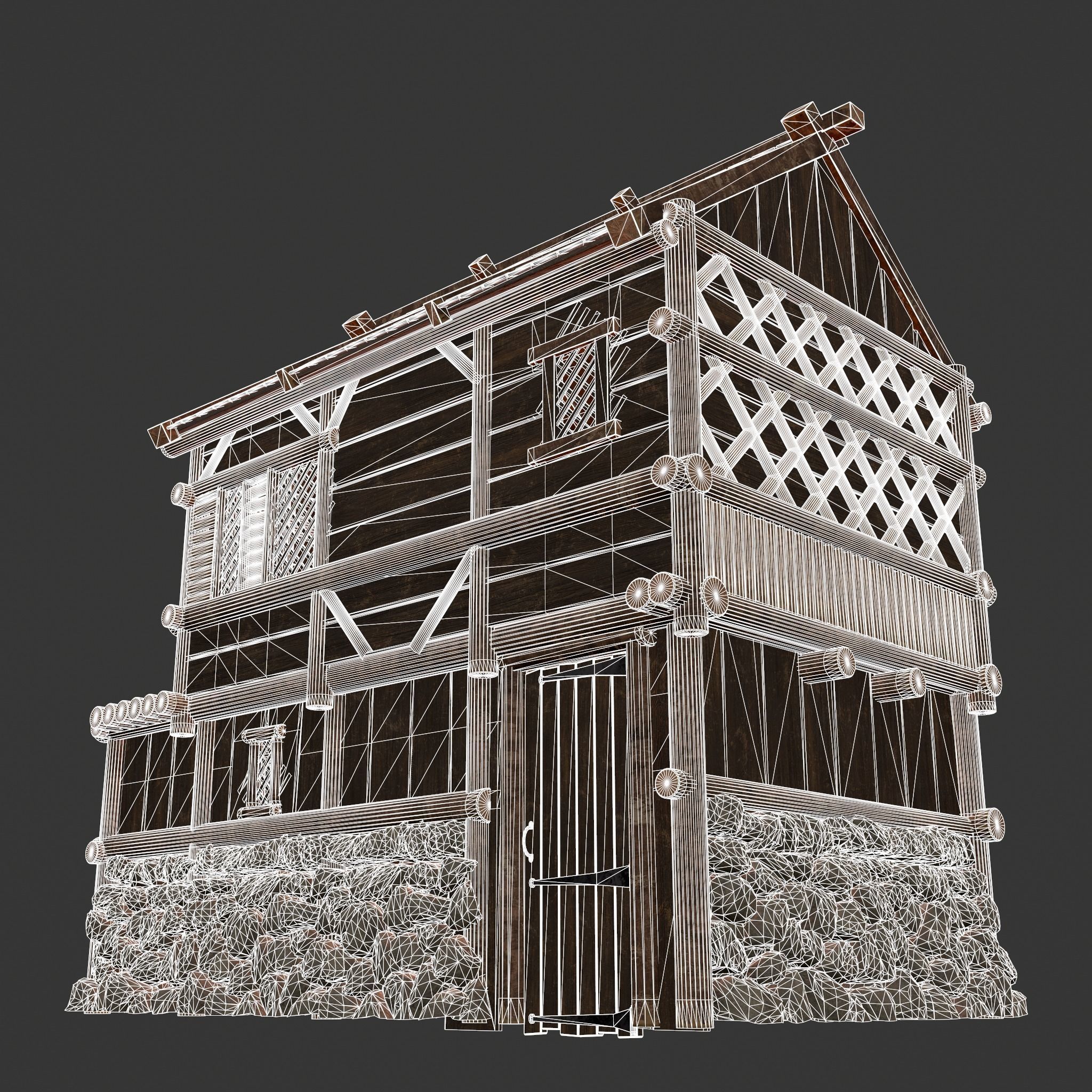 Medieval Cabin F Low-poly 3D model_43