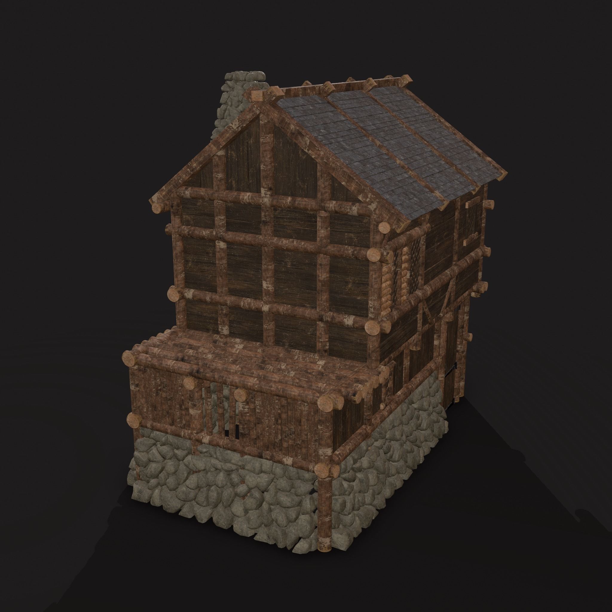 Medieval Cabin F Low-poly 3D model_5