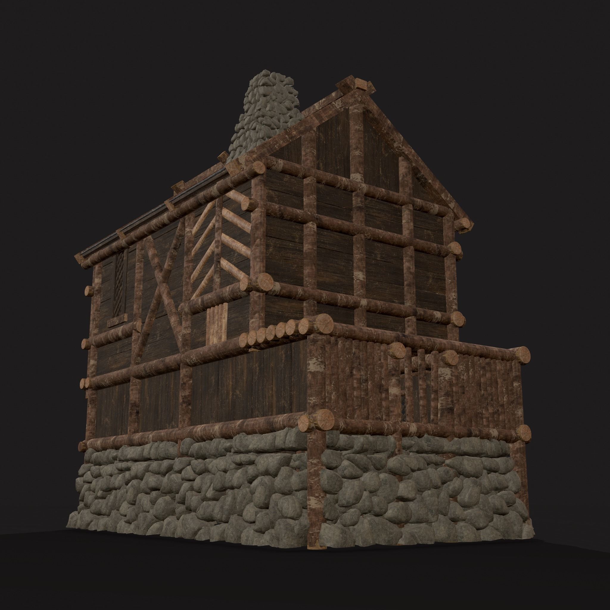 Medieval Cabin F Low-poly 3D model_23