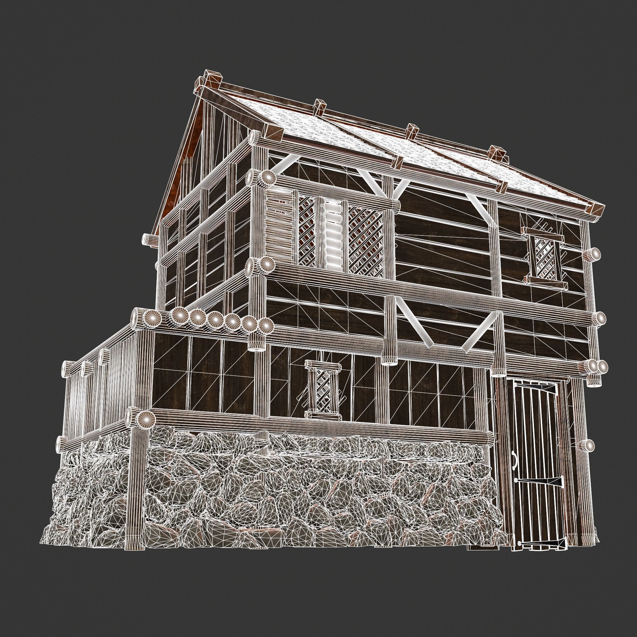 Medieval Cabin F Low-poly 3D model_56