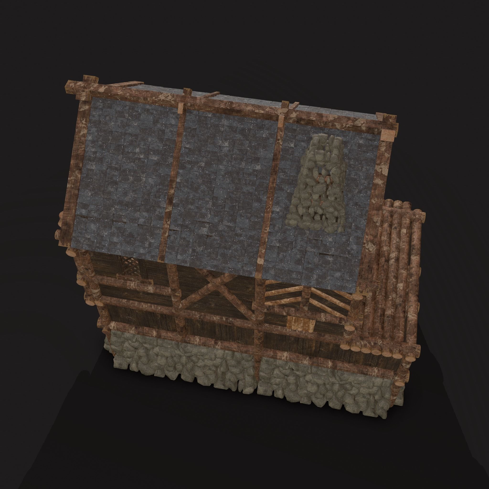 Medieval Cabin F Low-poly 3D model_17