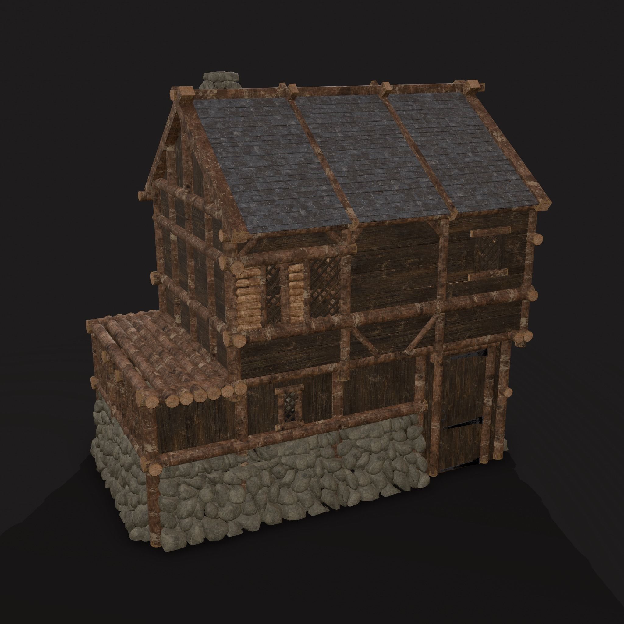Medieval Cabin F Low-poly 3D model_3