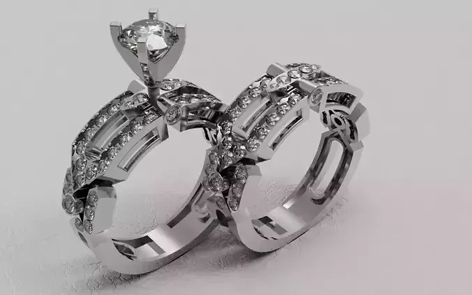 The ring and the back of the engagement ring