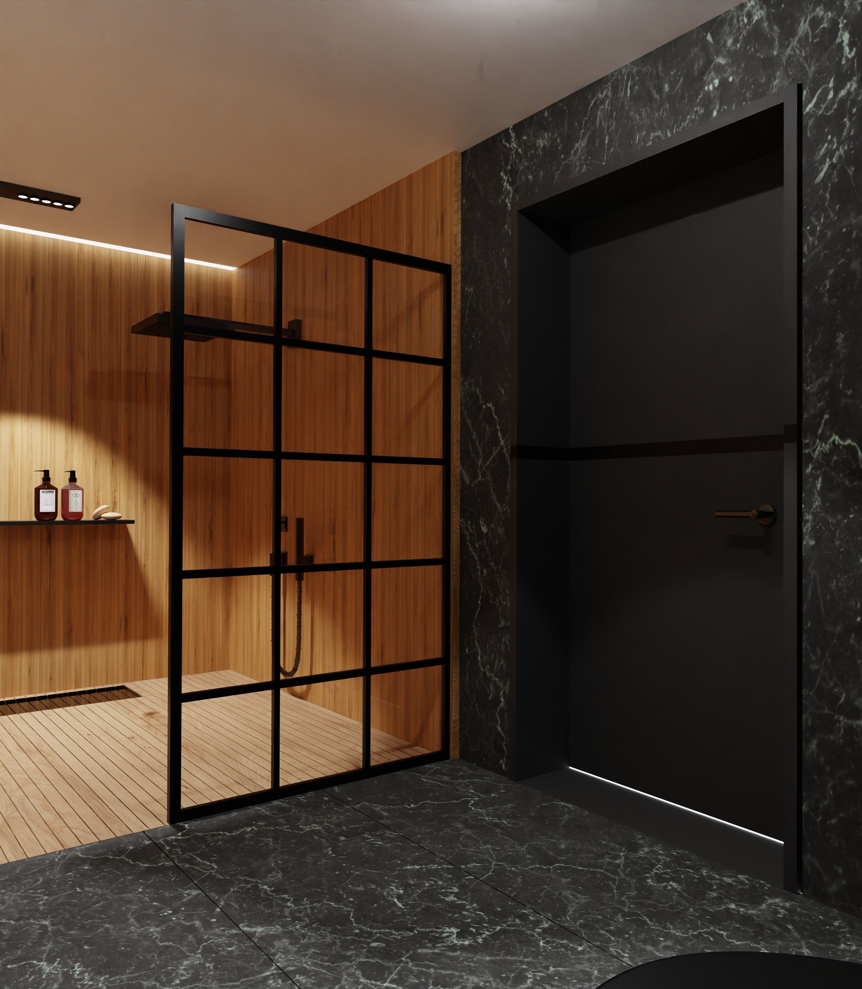 Bathroom modern with walls and marble floors Free 3D model_3