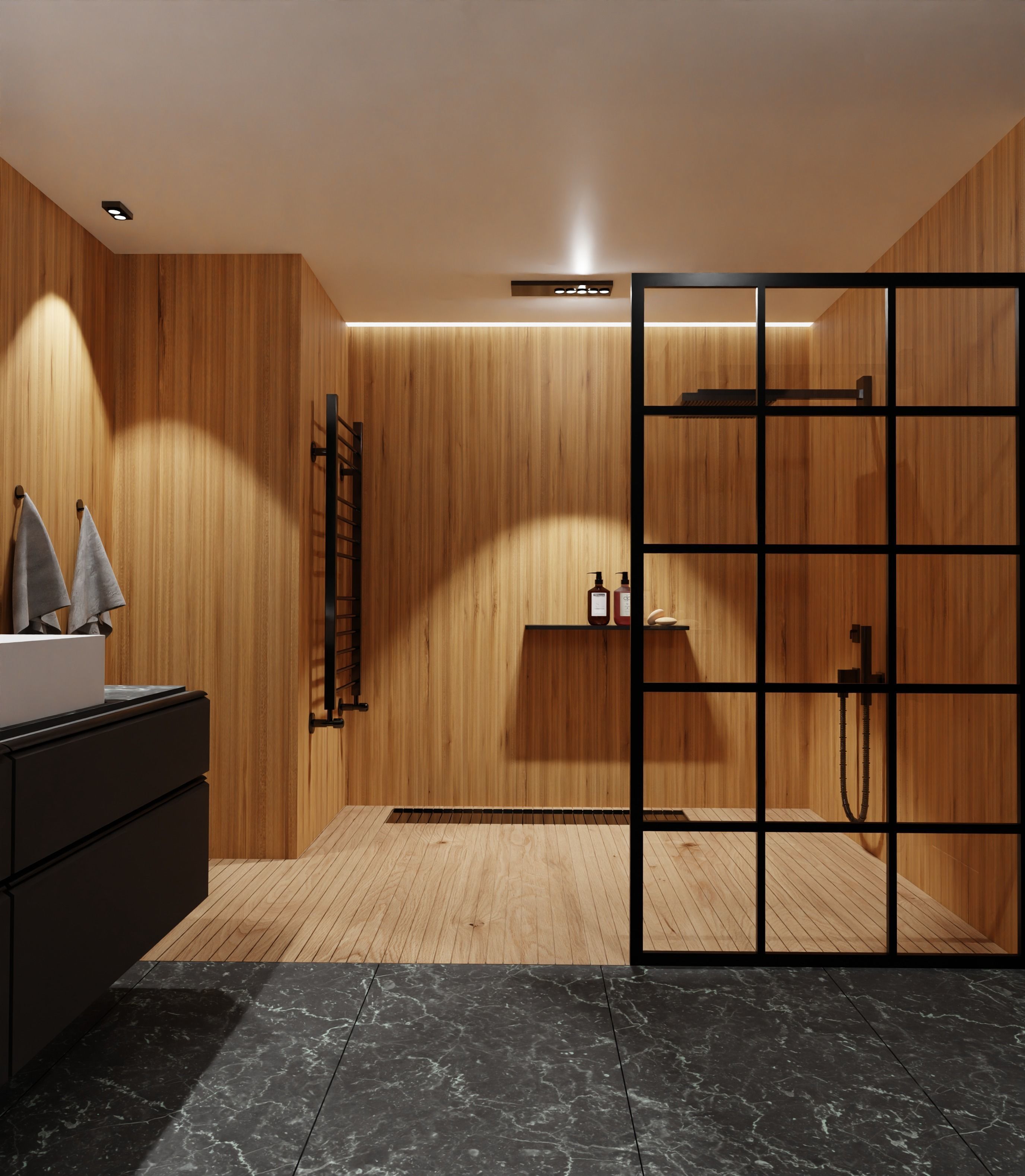 Bathroom modern with walls and marble floors Free 3D model_4