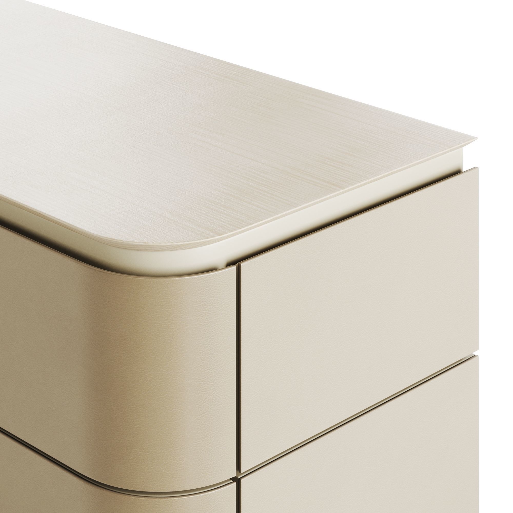 Fendi Edge Low Cabinet Stone Fiddleback Sycamore Low-poly 3D model_5