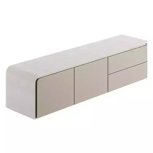 Fendi Edge Low Cabinet Stone Fiddleback Sycamore Low-poly 3D model Fendi Edge Low Cabinet Stone Fiddleback Sycamore Low-poly 3D model