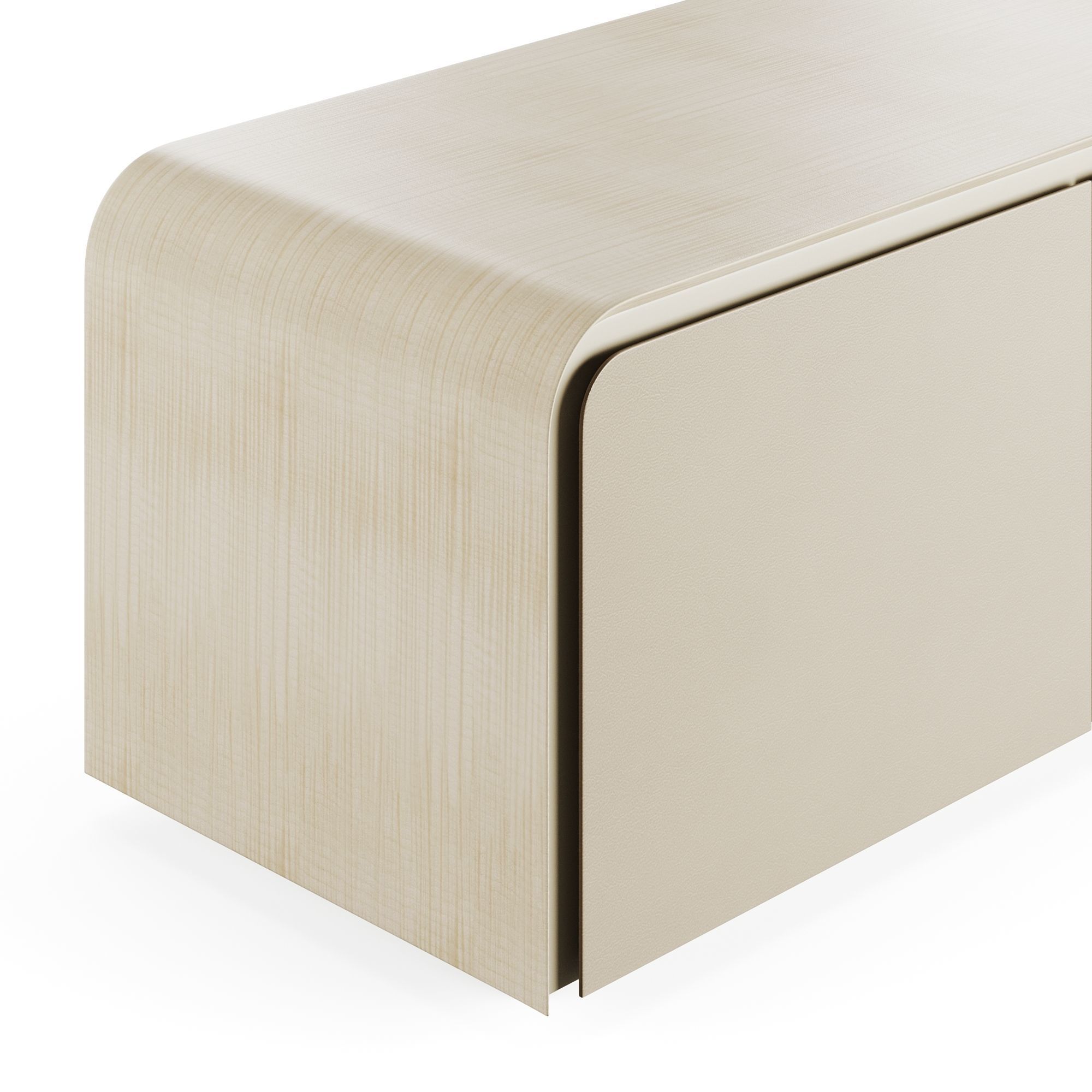 Fendi Edge Low Cabinet Stone Fiddleback Sycamore Low-poly 3D model_6
