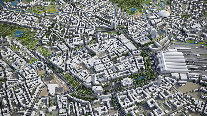 Leipzig Low-poly 3D model 4