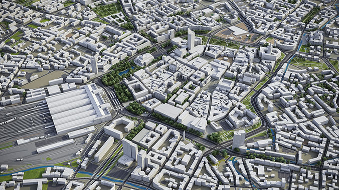 Leipzig Low-poly 3D model 6