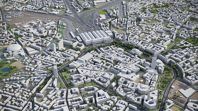 Leipzig Low-poly 3D model 7