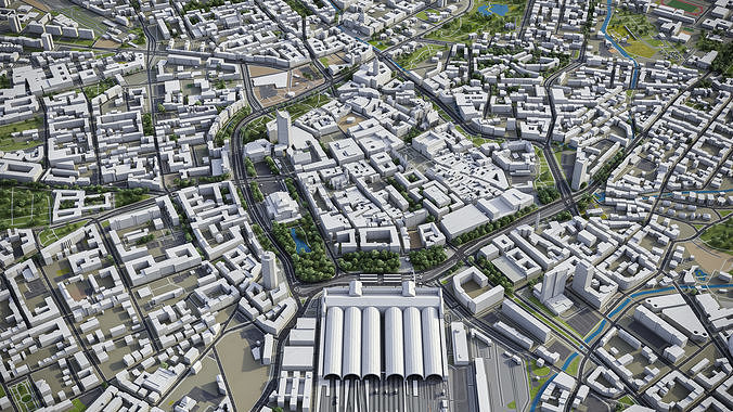 Leipzig Low-poly 3D model 5