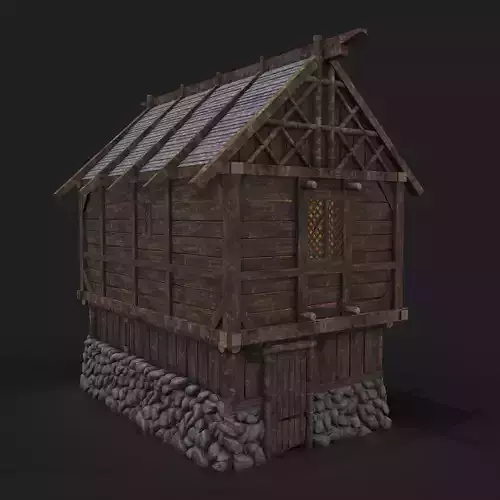 Medieval Cabin G Low-poly 3D model