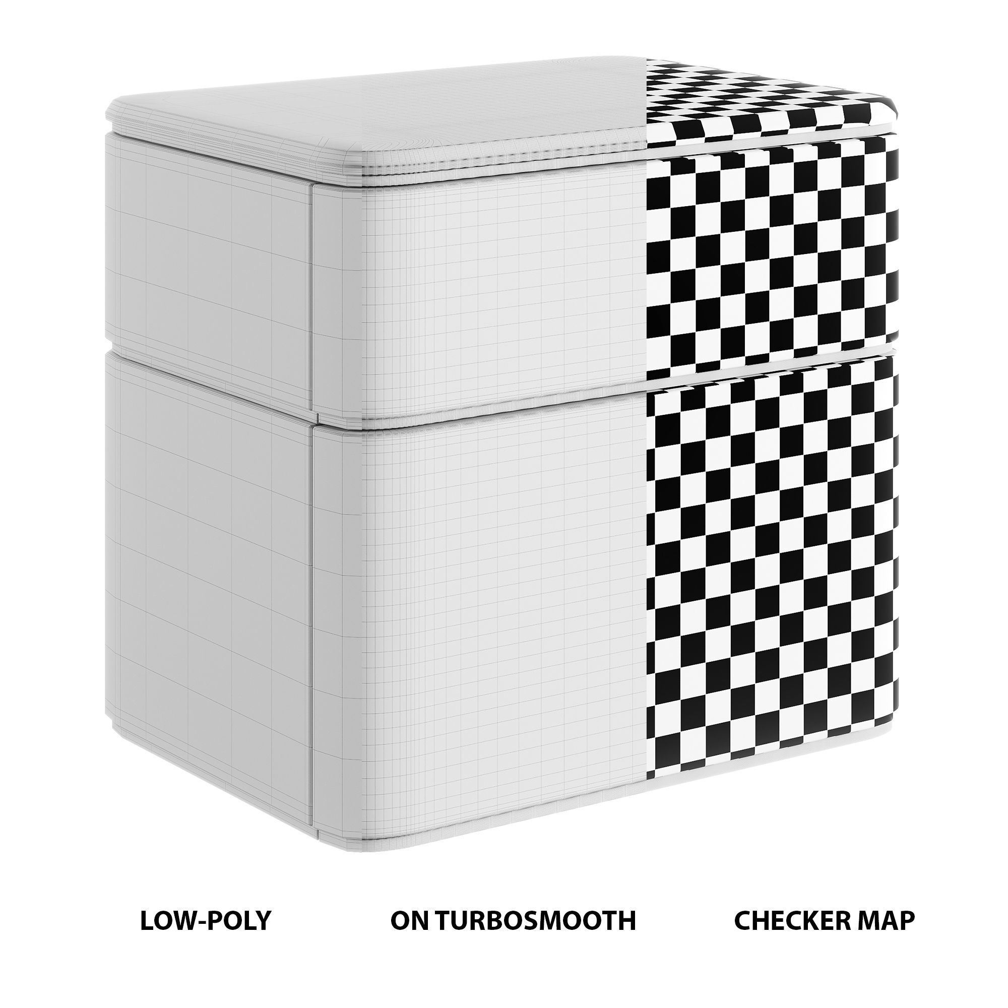 Fendi Lambert Side Table Marble Low-poly 3D model_8