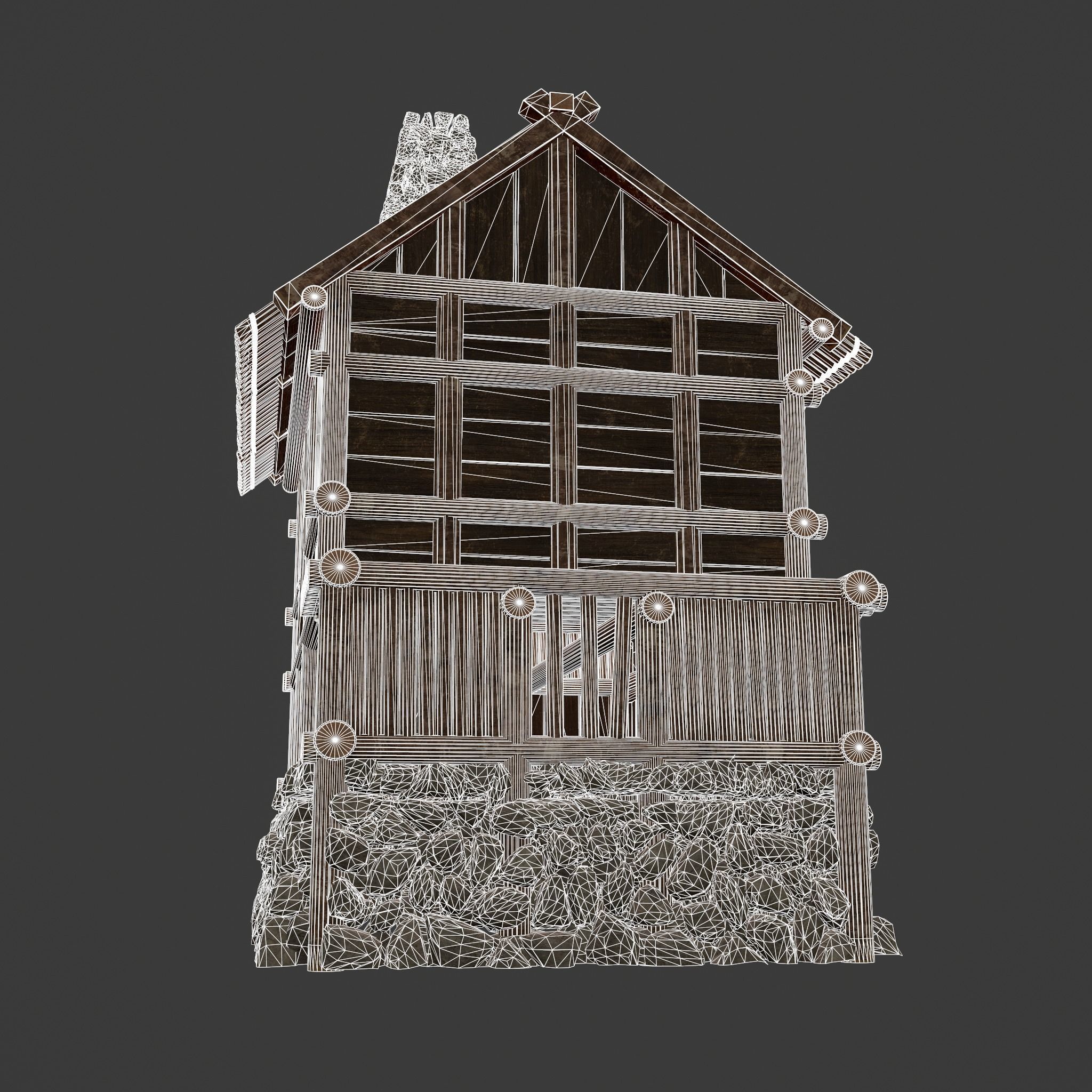 Medieval Cabin H Low-poly 3D model_51