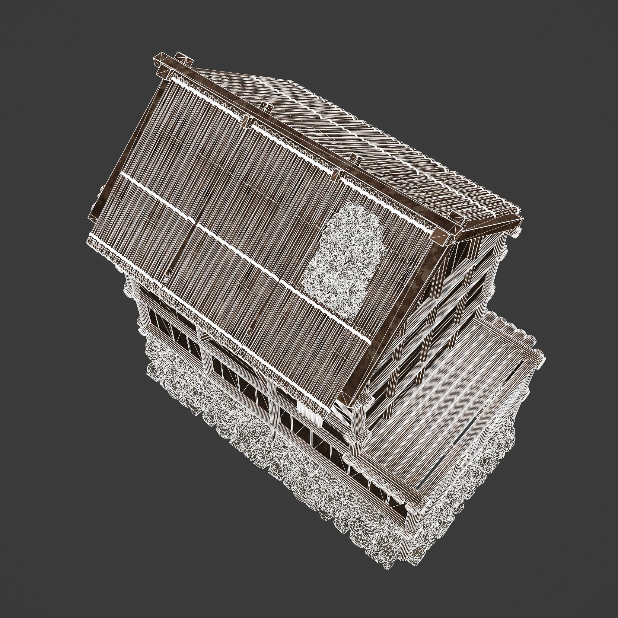 Medieval Cabin H Low-poly 3D model_44