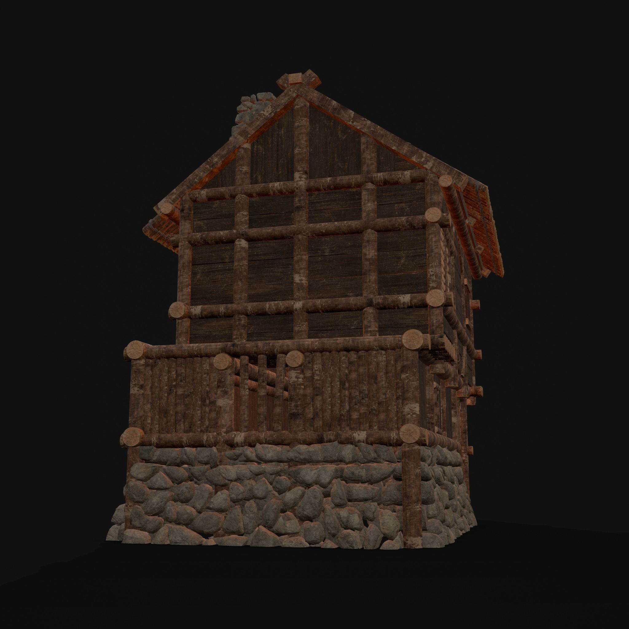 Medieval Cabin H Low-poly 3D model_19