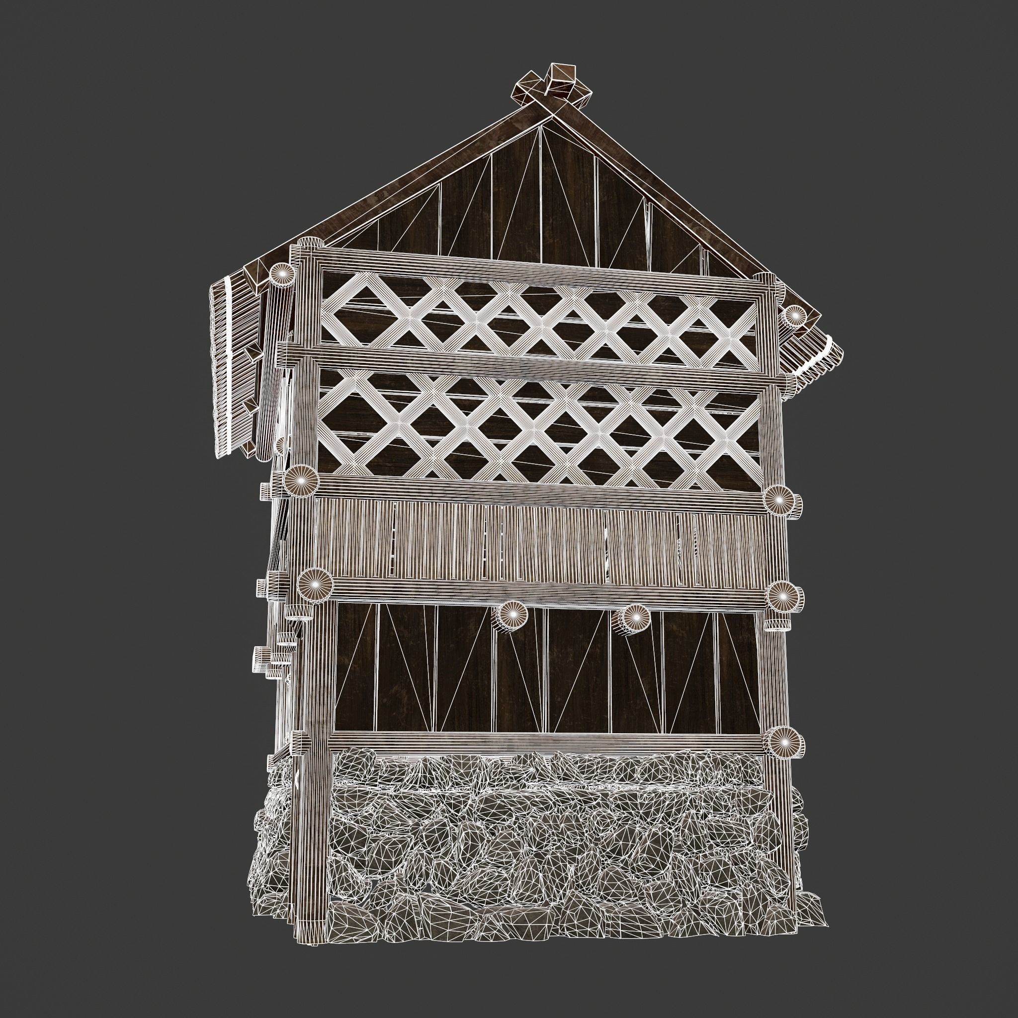 Medieval Cabin H Low-poly 3D model_52