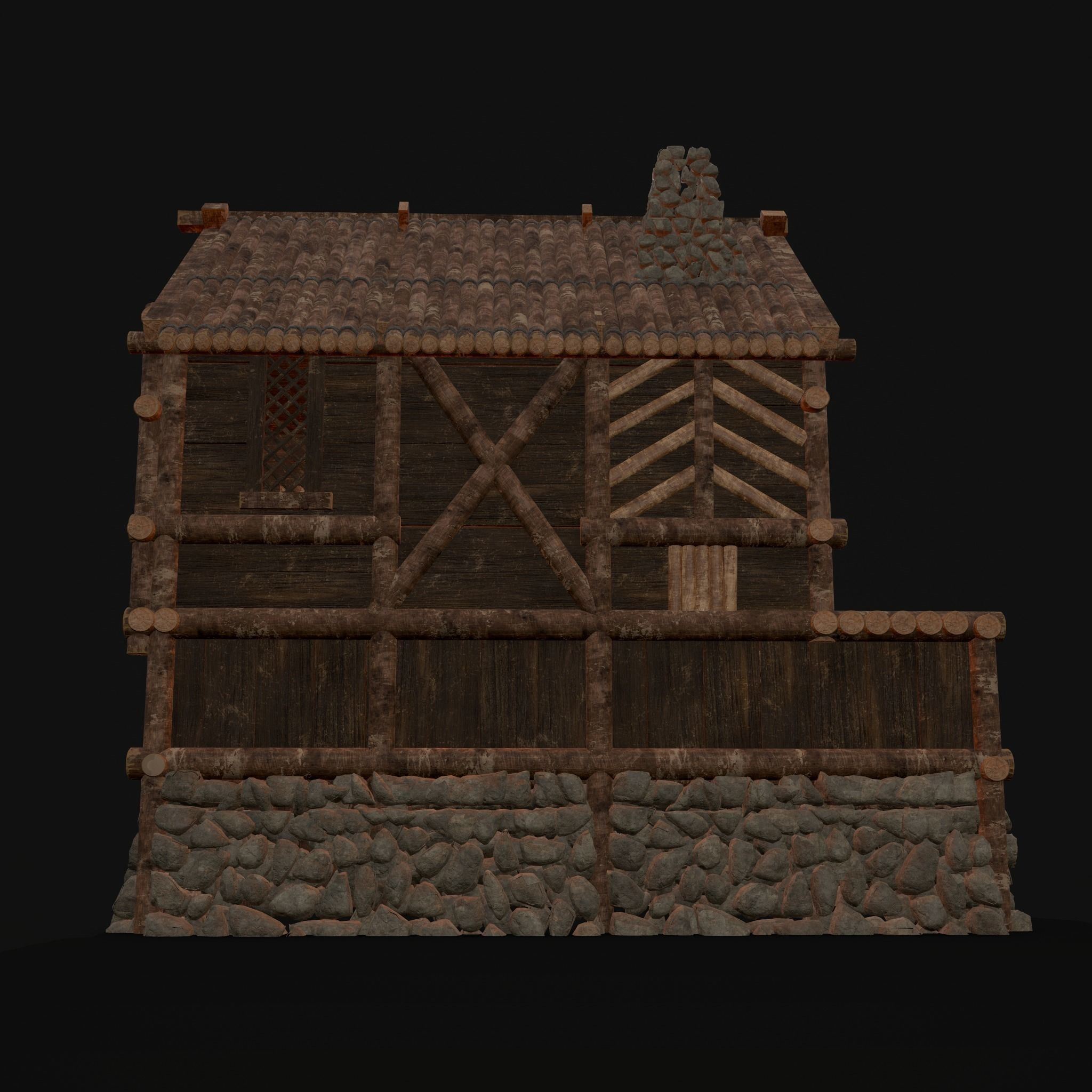 Medieval Cabin H Low-poly 3D model_22