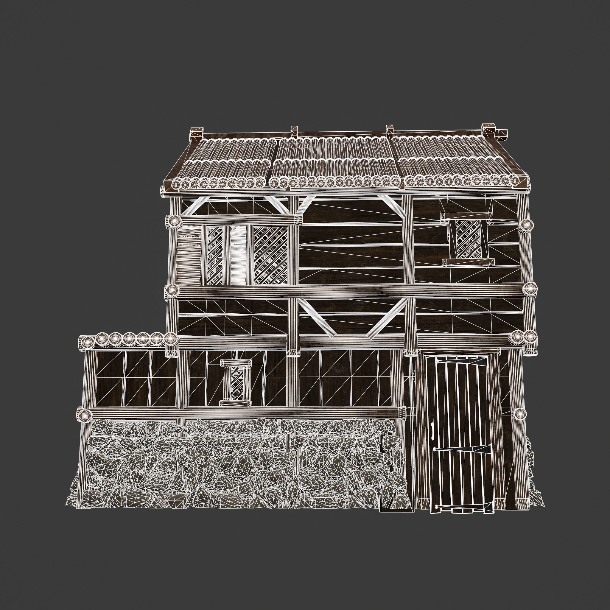 Medieval Cabin H Low-poly 3D model_46